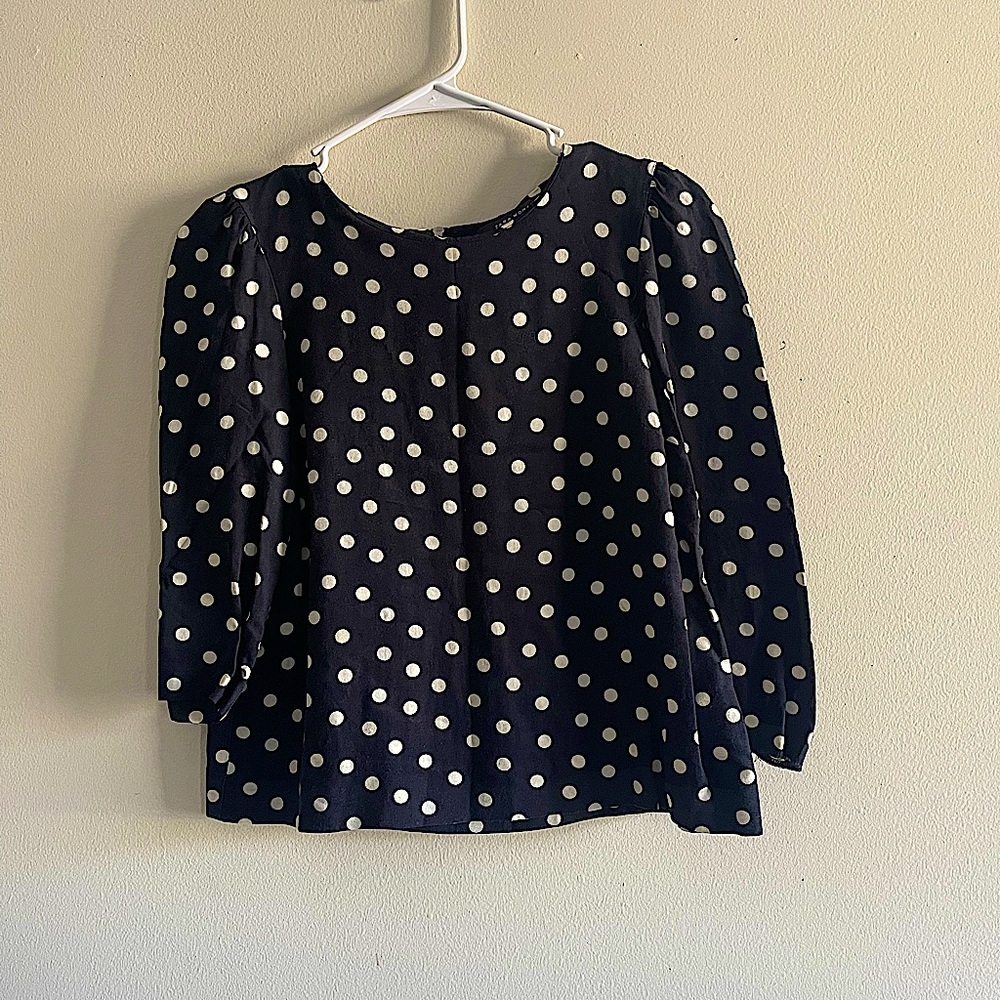🌟 ZARA Woman Black White Polka Dots Small